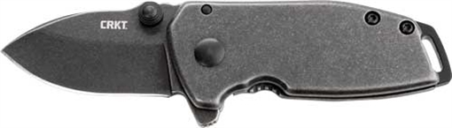 Picture of Columbia River Knife & Tool Squid Compact, Folding Knife, Plain Edge, 1.75" Drop Point, Stainless Steel Handle, 8Cr13MoV Stainless Steel, Stonewash Finish, Silver Handle, Silver Blade 2485K
