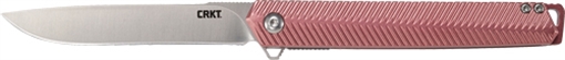 Picture of CRKT Stylus 3.18" Folding Drop Point Plain Satin 12C27 Sandvik Blade/Maroon Aluminum Handle Includes Pocket Clip K820BXP