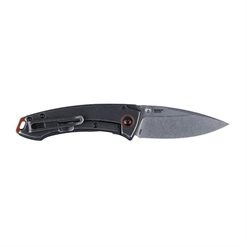 Picture of CRKT Tuna Compact 2.73" Plain Stonewashed 8Cr13MoV SS Blade, Black G10/SS Handle, Includes Pocket Clip 2522