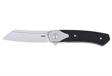 Picture of Columbia River Knife & Tool Viento, Folding Knife, 3.23" Sheepsfoot Blade, D2 Blade Steel, 7.43" Overall Length, Bead Blast Finish, Silver, Black G10 Handle, Liner Lock 79402303 7135