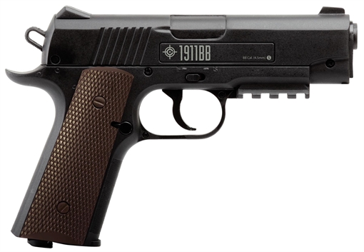 Picture of Crosman 1911 Air Pistol CO2 177 20+1 Smooth Bore Barrel, Fixed Front/Fixed Notch Rear Sights, Black Checkered Polymer Grips 40001