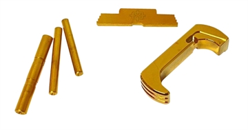 Picture of Cross Armory 3 Piece Kit Extended Compatible w/Glock Gen4 Gold Anodized Steel/Aluminum Pistol CRG4OKGD