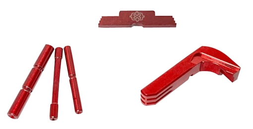 Picture of Cross Armory 3 Piece Kit Extended Compatible w/Glock Gen4 Red Anodized Steel/Aluminum Pistol CRG4OKRD