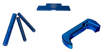 Picture of Cross Armory 3 Piece Kit Extended Compatible w/Glock 17/19/26/34 Gen5 Blue Anodized Steel/Aluminum CRG5OKBL