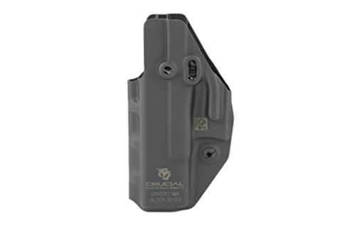 Picture of Crucial Concealment Covert IWB, Inside Waistband Holster, Ambidextrous, Kydex, Black, Fits Glock 19 1018