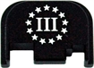 Picture of CRUX ORDNANCE BACK PLATE 3% FLAG FITS GLOCK 43! CG059B3