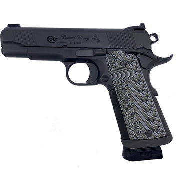 Picture of Colt's Manufacturing Custom Carry Limited, 1911, Semi-automatic, Metal Frame Pistol, Commander Size, 9MM, 4.25" Barrel, Steel, Smoked Grey Decobond (PVD) Finish, G10 Grips, Fixed Night Sights, Thumb Safety, 10 Rounds, 1 Magazine O4042CS