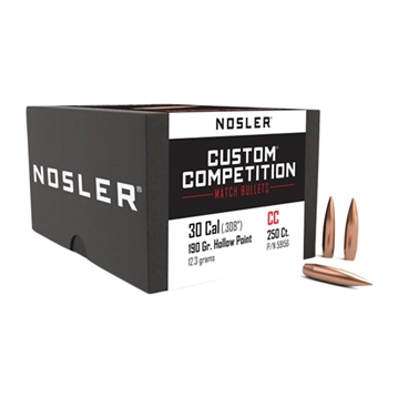 Picture of Nosler Custom Competition Bullets .30 cal .308" 190 gr HPBT 250/ct 59156