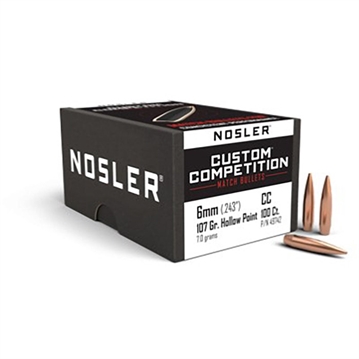 Picture of Nosler Custom Competition Bullets 6mm .243" 107 gr HPBT 250/ct 45425