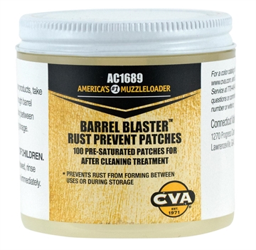 Picture of CVA Barrel Blaster PreLubed Patches Against Rust and Corrosion Jar AC1689