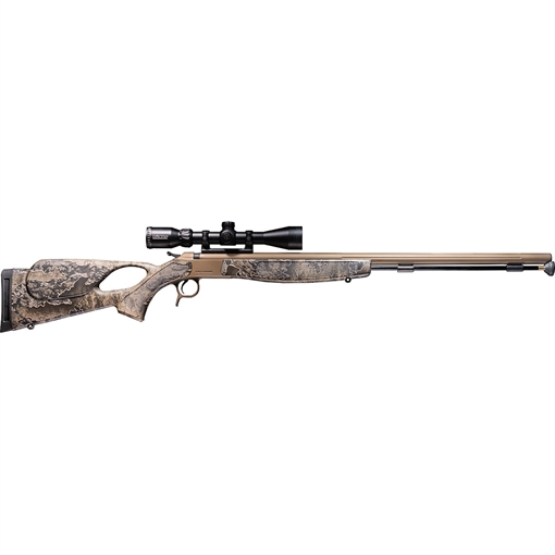Picture of CVA Optima V2LR Thumbhole Muzzleloader Package 50 Cal. 28in. Burnt Bronze/Realtree Excape w/Scope PR2037NAP