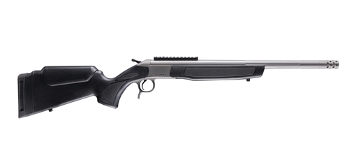 Picture of CVA Scout Gen 3, Take-Down, Single Shot Rifle, 35 Whelen, 22" Threaded Barrel, Stainless Steel Finish, Synthetic Stock, Black, Ambidextrous, Scope Rail, Muzzle Brake, 1 Round CR4439S