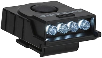 Picture of Cyclops CYCHCBLKW Ultimate Hat Clip Light  4 LED White LED Bulb Black Anodized 60 Meters Distance 888151013489