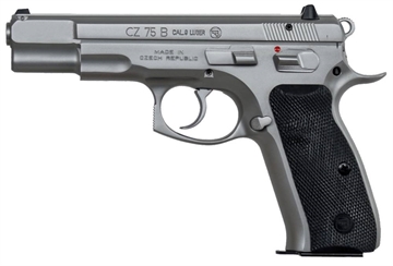 Picture of CZ 91128 CZ 75 B 9mm Luger 4.60" 16+1 Matte Stainless Steel Black Rubber Grip 806703911281