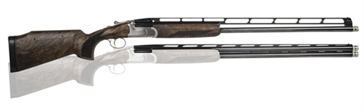 Picture of CZ-USA All American Trap Combo 12 Gauge 3" 2rd 32" Gloss Blued Barrel, Brushed Stainless Metal Finish, Turkish Walnut Stock with Monte Carlo Adjustable Comb 06582