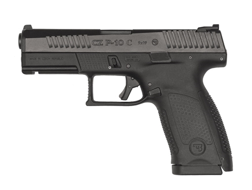 Picture of CZ-USA P-10 C Compact Frame 9mm Luger 10+1 4.02" Black Stainless Steel Barrel, Black Nitride Serrated Steel Slide, Black Polymer Frame w/Picatinny Rail, Black Interchangeable Backstrap Grip 01531