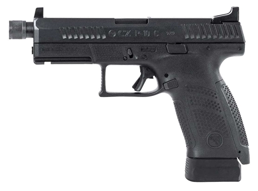 Picture of CZ P-10 C HGA 9MM 4 IN SR THD 1/2X28 BBL BLK HIGH FIXED SIGHTS REV MAG CATCH 2/17RD MAGS 89533