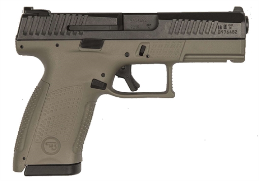 Picture of CZ P-10 C HGA 9MM 4 IN BBL FDE NS 15RD REVERSABLE MAG CATCH 2/15RD MAGS 91532