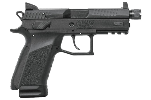 Picture of CZ-USA P-07 Suppressor Ready 9mm Luger 4.36" 17+1 Overall Black Finish with Inside Railed Nitride Steel Slide, Stippled Interchangeable Backstrap Grip & Picatinny Rail 89289