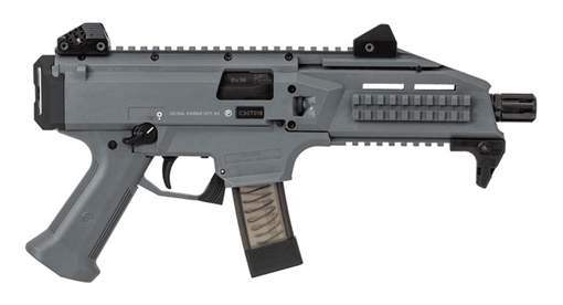 Picture of CZ SCORPION EVO 3 S1 HGA 9MM 7.75 IN 1/2X28 THD BBL PIC RAIL BATTLESHIP GREY FLASH HIDER 20RD 91356