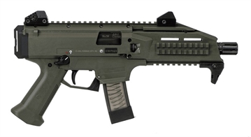 Picture of CZ SCORPION EVO 3 S1 HGA 9MM 7.75 IN 1/2X28 THD BBL PIC RAIL OD GREEN FLASH HIDER 20RD 91355