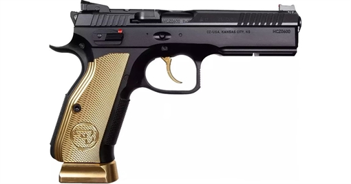 Picture of CZ SHADOW 2 GOLD DIGGER OR 9MM FS 19 SHOT NITRIDE GOLD GRIP 91240