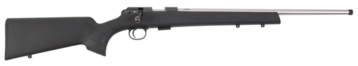 Picture of CZ 457 American, Bolt Action Rifle, 22 Long Rifle, 20" Barrel, Threaded 1/2X28, 11mm Dovetail, Stainless Steel Finish, Black Synthetic Stock, 5 Rounds 02395