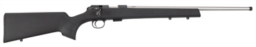 Picture of CZ 457 American, Bolt Action Rifle, 22 Long Rifle, 20" Barrel, Threaded 1/2X28, 11mm Dovetail, Stainless Steel Finish, Black Synthetic Stock, 5 Rounds 02395