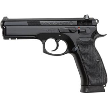 Picture of CZ-USA CZ 75 SP-01 Full Size Frame 9mm Luger 10+1 4.60" Black Steel Barrel, Black Steel Serrated Slide, Black Polycoat Steel Frame w/Beavertail & Picatinny Rail, Black Rubber Grip, Right Hand 01152