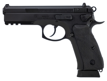 Picture of CZ 75 SP-01 Tactical, Semi-Automatic, DA/SA, Full Size, 9MM, 4.6" Cold Hammer Forged Barrel, Steel Frame, Matte Finish, Black, Rubber Grips, Fiber Optic Front Sight, Decocker, 2 Magazines, 10 Rounds 81353