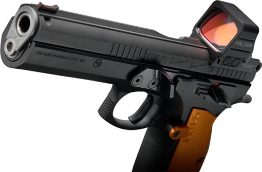 Picture of CZ CUSTOM TS ORANGE CUSTOM 9MM 5.2" 19RD BLACK HOLOSUN COMP 991261
