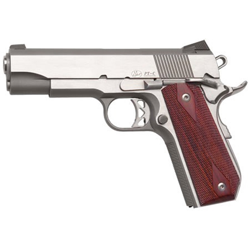 Picture of Dan Wesson Commander Classic *CA Compliant 45 ACP 8+1 4.25" Stainless Match Grade Barrel, Brushed Stainless Steel Serrated Slide & Bobtail Frame, Wood Grip, Ambidextrous 01912