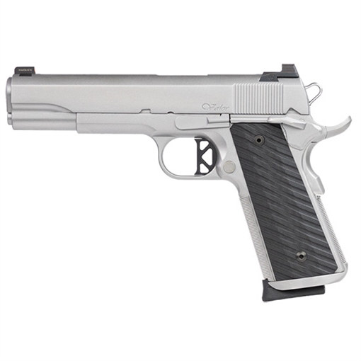 Picture of Dan Wesson Valor 45 ACP 8+1 5" Stainless Steel Barrel, Bead Blasted Serrated Stainless Steel Slide & Frame w/Beavertail & Picatinny Rail, Black G10 Grip, Ambidextrous 01824