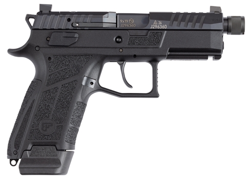 Picture of CZ USA P-09 C NOCTURNE SUPPRESSOR-READY 9MM 4.5IN BARREL 17RD 1/2X28 OPTICS-READY BLACK POLYMER FRAME NITRIDE SLIDE SWAPPABLE SAFETY/DECOCKER 3 BACKSTRAPS 91661