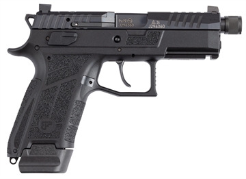 Picture of CZ USA P-09 C NOCTURNE SUPPRESSOR-READY 9MM 4.5IN BARREL 17RD 1/2X28 OPTICS-READY BLACK POLYMER FRAME NITRIDE SLIDE SWAPPABLE SAFETY/DECOCKER 3 BACKSTRAPS 91661