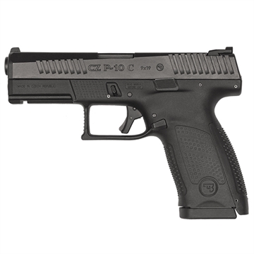 Picture of CZ-USA P-10 C Compact Frame 9mm Luger 15+1 4.02" Black Stainless Steel Barrel, Black Nitride Serrated Steel Slide, Black Polymer Frame w/Picatinny Rail, Interchangeable Backstrap Grip 91531