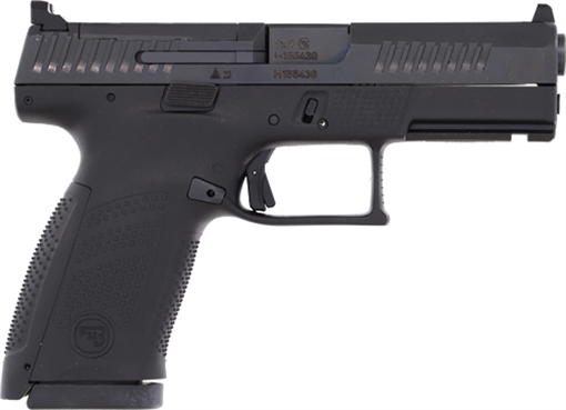 Picture of CZ-USA P-10 C Compact Frame 9mm Luger 15+1 4.02" Black Carbon Steel Barrel, Black Nitride Optic Ready/Serrated Steel Slide, Black Polymer Frame w/Picatinny Rail, Interchangeable Backstrap Grip 91536