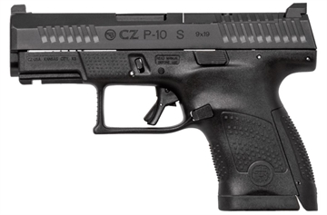 Picture of CZ P-10S, Striker Fired, Semi-automatic, Polymer Frame Pistol, Sub-Compact, 9MM, 3.5" Barrel, Nitride Finish, Black, Fixed Sights, Optic Ready, 12 Rounds, 2 Magazines 91568