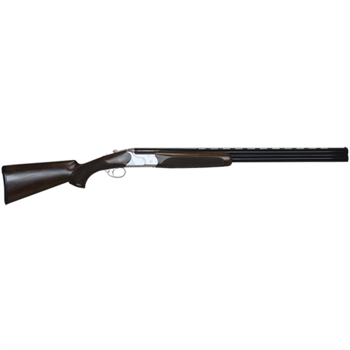 Picture of CZ-USA Redhead Premier Reduced Length 20 Gauge Compact 3" 2rd 24" Gloss Black Chrome Barrel, Silver Satin Chrome Metal Finish, Turkish Walnut Stock Includes 5 Chokes 06469