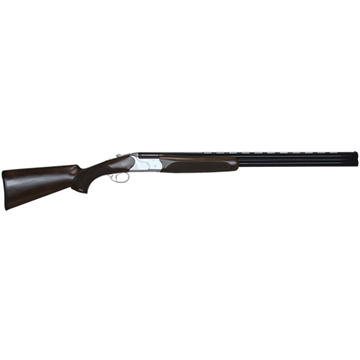 Picture of CZ-USA Redhead Premier Reduced Length 20 Gauge Compact 3" 2rd 24" Gloss Black Chrome Barrel, Silver Satin Chrome Metal Finish, Turkish Walnut Stock Includes 5 Chokes 06469