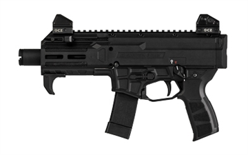 Picture of CZ Scorpion 3 Plus Micro, Semi-automatic Pistol, 9MM, 4.2" Threaded Barrel, 1/2x28, Matte Finish, Black, Rear Quick Detach Sling Mount, Manual Safety, 20 Rounds, 1 Magazine 91420