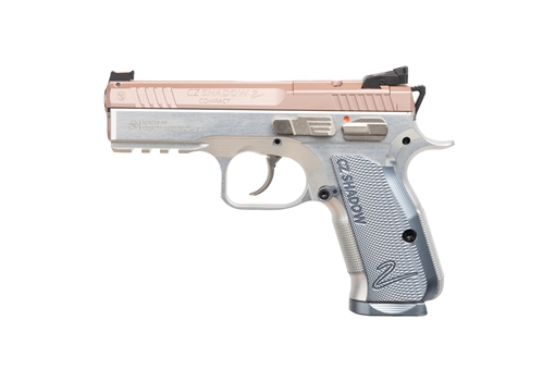 Picture of CZ USA SHADOW 2 COMPACT 9MM 4IN BARREL 15RD ROSE OR FO FRONT/BLK SER HAJO Rr MAN SAFETY SIL ALUM GRIPS 86158 86158