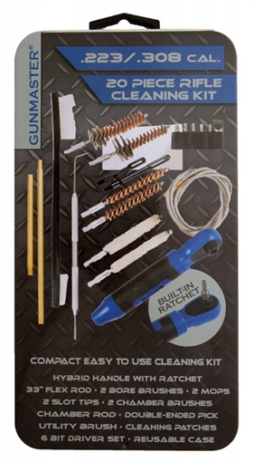 Picture of DAC GUNMASTER SLIM LINE 20 PIECE .223/.308 UNIVERSAL CLEANING KIT WITH RACHET HANDLE AND BIT SET 38263 761903382630