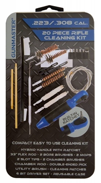 Picture of DAC GUNMASTER SLIM LINE 20 PIECE .223/.308 UNIVERSAL CLEANING KIT WITH RACHET HANDLE AND BIT SET 38263 761903382630