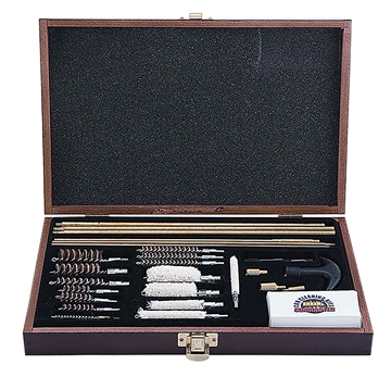 Picture of Gunmaster Gunmaster Deluxe Universal Gun Cleaning Kit Wooden Case 35 pc. UGC76W
