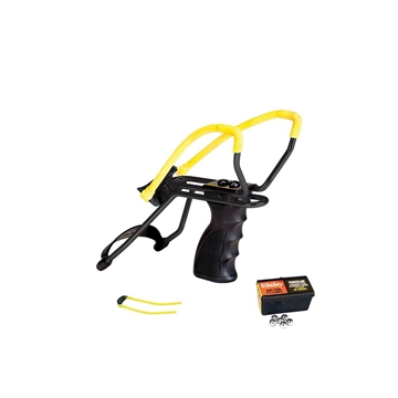 Picture of Daisy P51 Slingshot, Wrist Support, Includes Sling Shot, Replacement Band, 75CT-3/8" Steel Ammo, and 250CT-1/4" Steel Ammo 988153-442