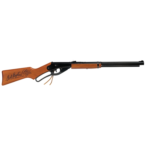 Picture of Daisy 991938803 Red Ryder Youth Spring Piston 177 650rd Reservoir Smooth Bore Steel Barrel, Black Receiver, Blade & Ramped Front/Fixed Open Rear Sights, Hardwood Stock, Crossbolt Trigger Block Safety 991938803 991938-803