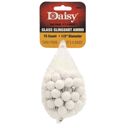 Picture of DAISY SLINGSHOT AMMUNTION 1/2" GLASS 75-COUNT PACK !! 99-612 8383