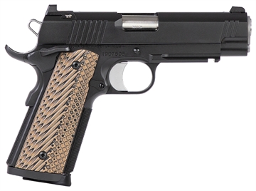 Picture of Dan Wesson Specialist Commander 45 ACP 8+1 4.25" Stainless Steel Barrel, Black Duty Serrated Stainless Steel Slide & Frame w/Picatinny Rail, Black/Brown G10 Grip, Ambidextrous 01808