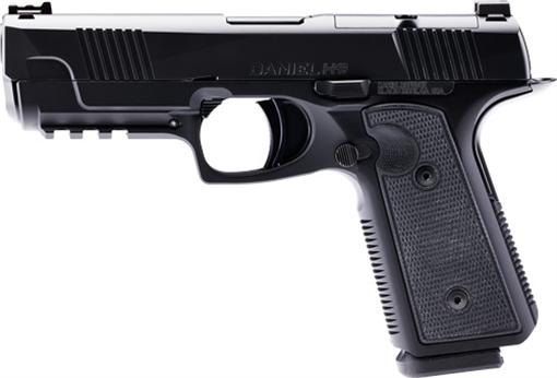 Picture of Daniel Defense DANIEL H9, Striker Fired, Semi-automatic, Metal Frame Pistol, Full Size, 9MM, 4.28" Barrel, Anodized Finish, Black, Fiber Optic Front Sight, Black Out U-Notch Rear Sight, STANAG 4694 Accessory Rail, Optic Ready Slide, 15 Rounds, 2 Magazines 50-179-10084-006 5017910084006